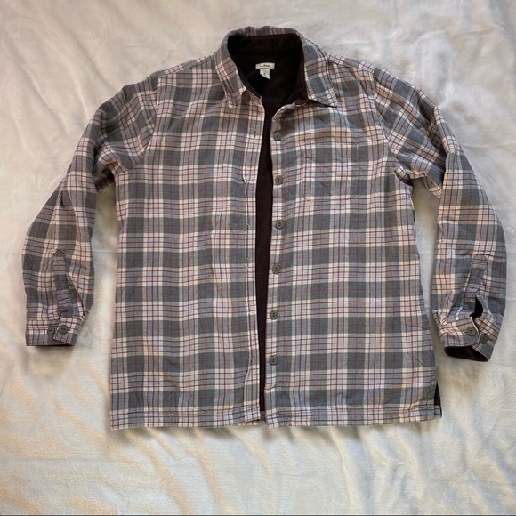 L.L. Bean Tops - LL Bean Women's Fleece Lined Flannel Long Sleeve Plaid Shacket